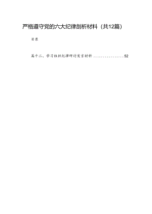 严格遵守党的六大纪律剖析材料12篇（详细版）.docx