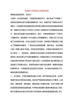 在巡察工作动员会上的表态发言.docx