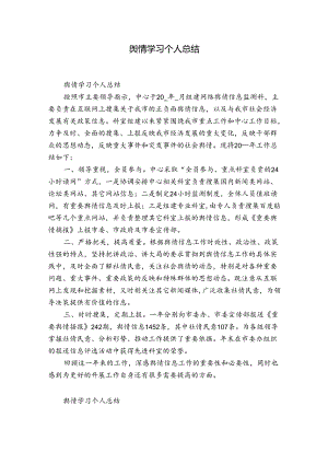 舆情学习个人总结.docx