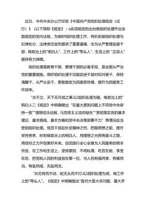 照“组织处理”之镜 明忠诚担当之责.docx
