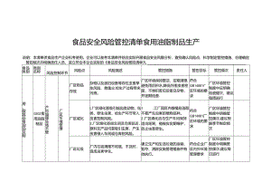 食品安全风险管控清单食用油脂制品生产.docx