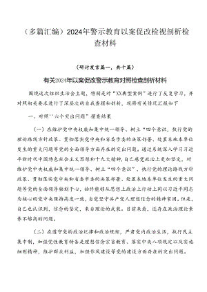 （多篇汇编）2024年警示教育以案促改检视剖析检查材料.docx
