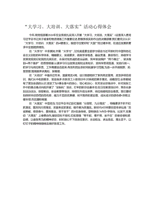 “大学习、大培训、大落实”活动心得体会.docx