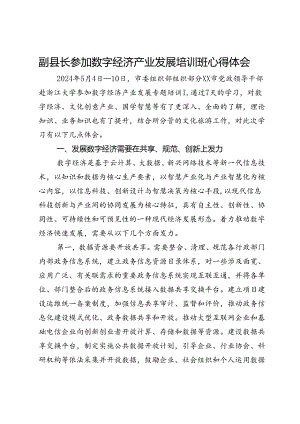 副县长参加数字经济产业发展培训班心得体会.docx