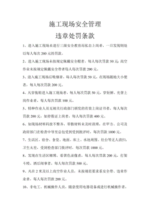 施工现场安全管理违章处罚条款.doc