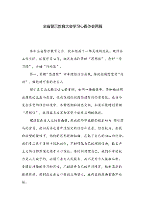 全省警示教育大会学习心得体会两篇.docx