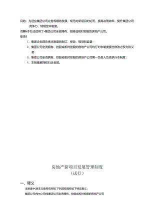房地产新项目发展管理机制梳理汇总.docx