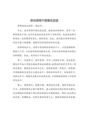 新任领导干部表态发言.docx