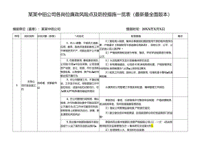 某某中铝公司各岗位廉政风险点及防控措施一览表（最新最全面版本）.docx