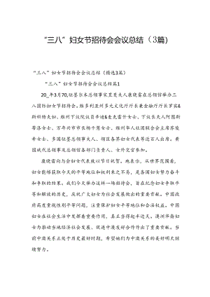 “三八”妇女节招待会会议总结（3篇）.docx