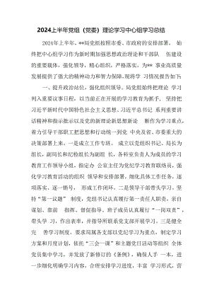 2024上半年党组（党委）理论学习中心组学习总结.docx