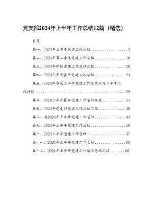 党支部2024年上半年工作总结12篇（精选）.docx
