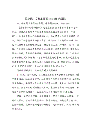 2024年春期试卷请理论联系实际谈一谈你对实践的理解.docx