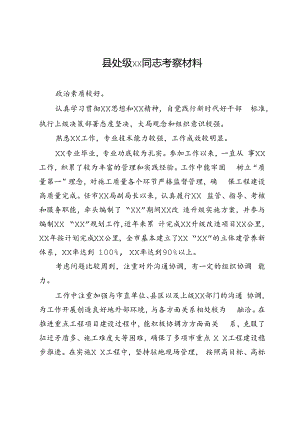 县处级××同志考察材料.docx