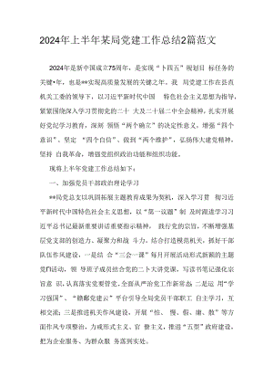 2024年上半年某局党建工作总结2篇范文.docx