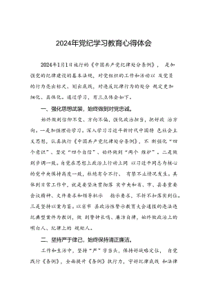 2024年党纪学习教育关于学习新版中国共产党纪律处分条例的心得感悟交流发言十七篇.docx