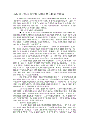 基层审计机关审计报告撰写存在问题及建议.docx
