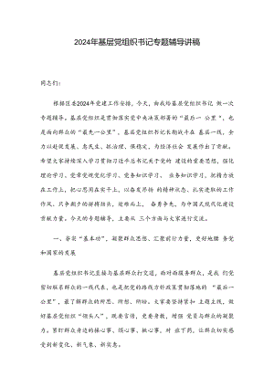 2024年基层党组织书记专题辅导讲稿.docx