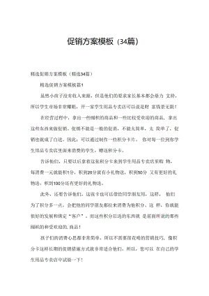 促销方案模板（34篇）.docx
