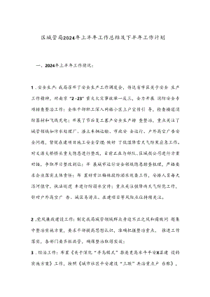 区城管局2024年上半年工作总结及下半年工作计划.docx