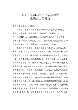 某某县在2024年四支队伍建设推进会上的发言.docx