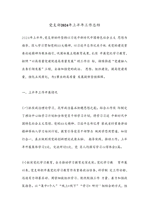 党支部2024年上半年工作总结.docx