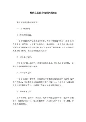 整治主题教育检视问题6篇.docx