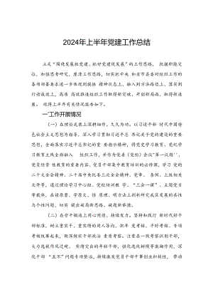 2024年上半年党建工作总结.docx