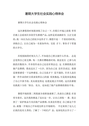 暑期大学生社会实践心得体会.docx