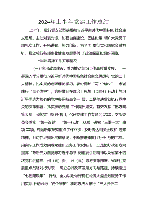 2024年开展《上半年党建》工作总结汇报.docx