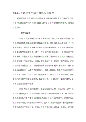 2024年专题民主生活会对照检查提纲.docx