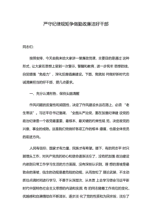 严守纪律规矩争做勤政廉洁好干部.docx