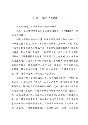 年轻干部个人感悟.docx