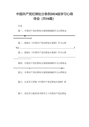 （16篇）中国共产党纪律处分条例2024版学习心得体会完整版.docx