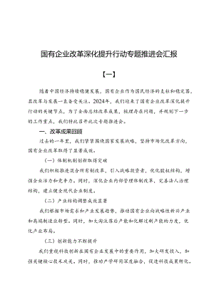 （五篇）国有企业改革深化提升行动专题推进会汇报.docx