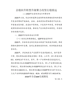 2020年涉县经济运行形势分析.docx