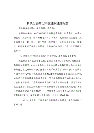 乡镇纪委书记年度述职述廉报告.docx