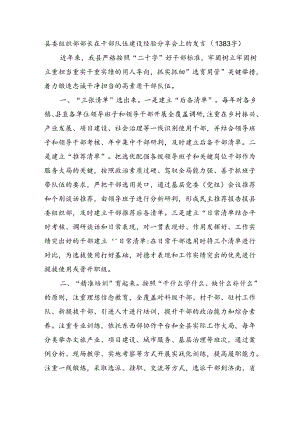 县委组织部部长在干部队伍建设经验分享会上的发言（1383字）.docx