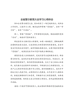 全省警示教育大会学习心得体会.docx