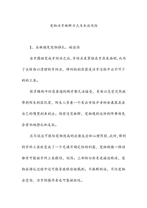 宠物洁牙麻醉方式及术后风险.docx