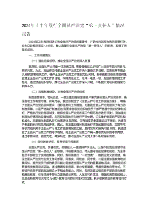 2024年上半年履行全面从严治党“第一责任人”情况报告.docx