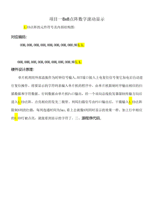 88点阵数字滚动显示.docx
