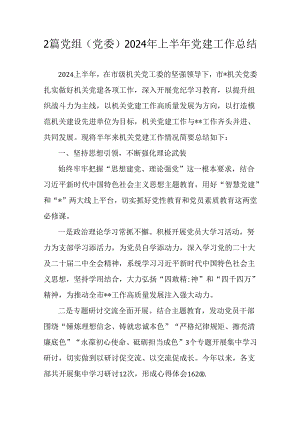 2篇党组(党委)2024年上半年党建工作总结.docx