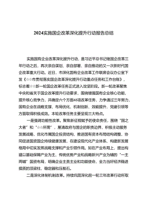 (七篇)2024实施国企改革深化提升行动报告总结.docx
