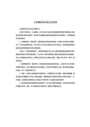 小学素养评价班主任评语.docx