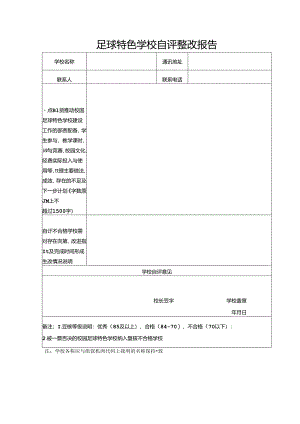 足球特色学校自评整改报告.docx