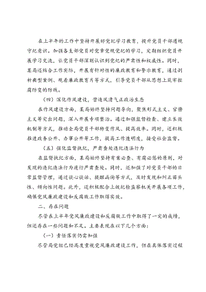 2024上半年党风廉政建设工作情况总结.docx