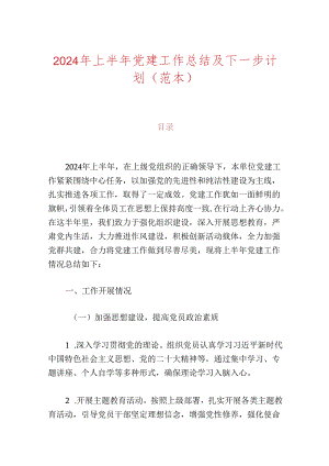 2024年上半年党建工作总结（精选）.docx