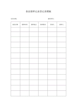 食品留样记录登记表模板.docx