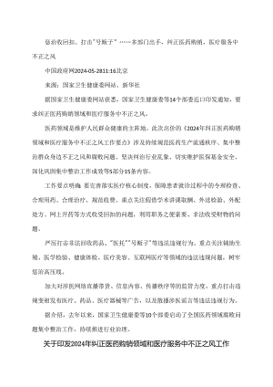 2024年纠正医药购销领域和医疗服务中不正之风工作要点（2024年）.docx